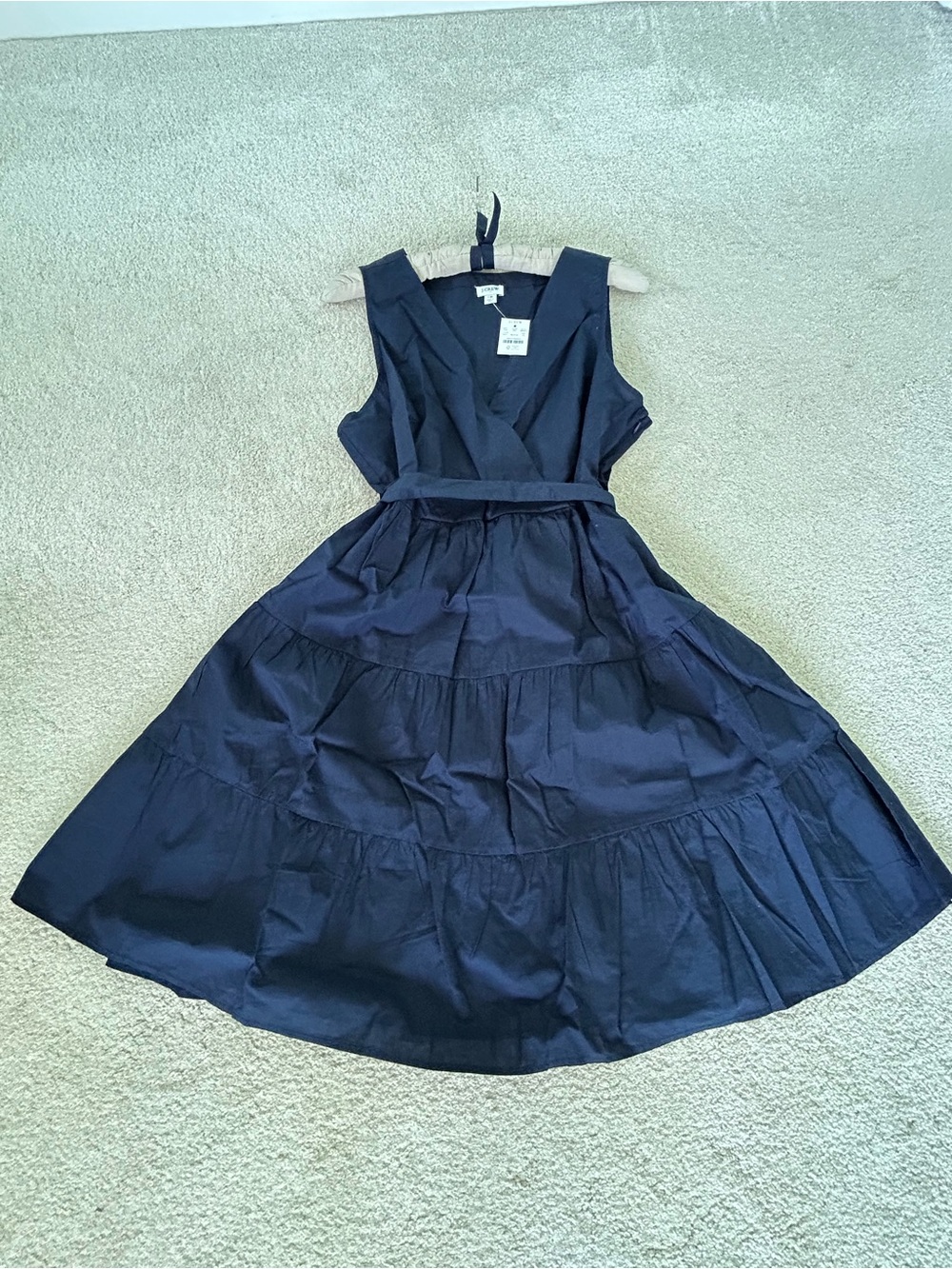 J. Crew Navy Sleeveless Tiered Dress